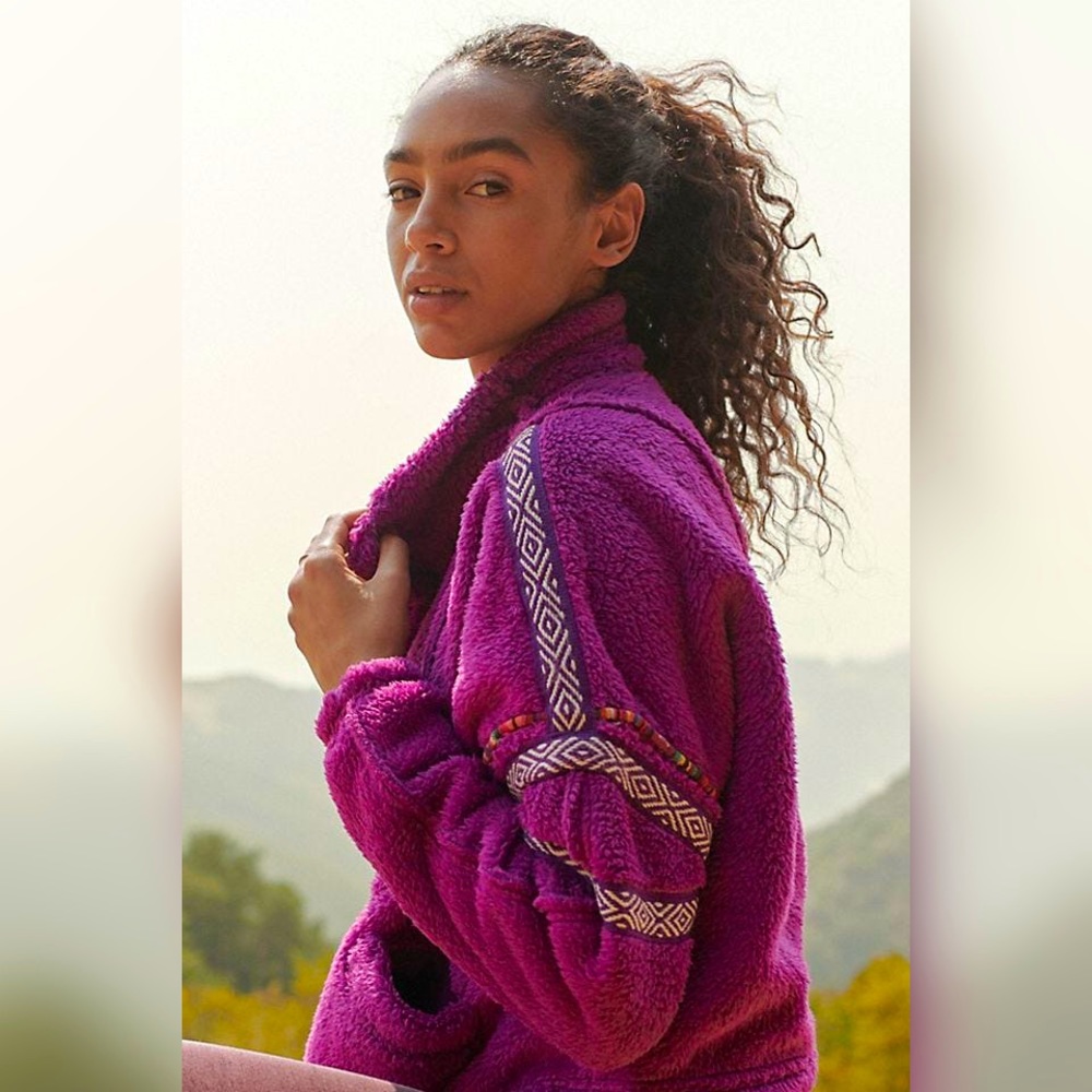 Free People Trail Babe Fleece Pullover, M